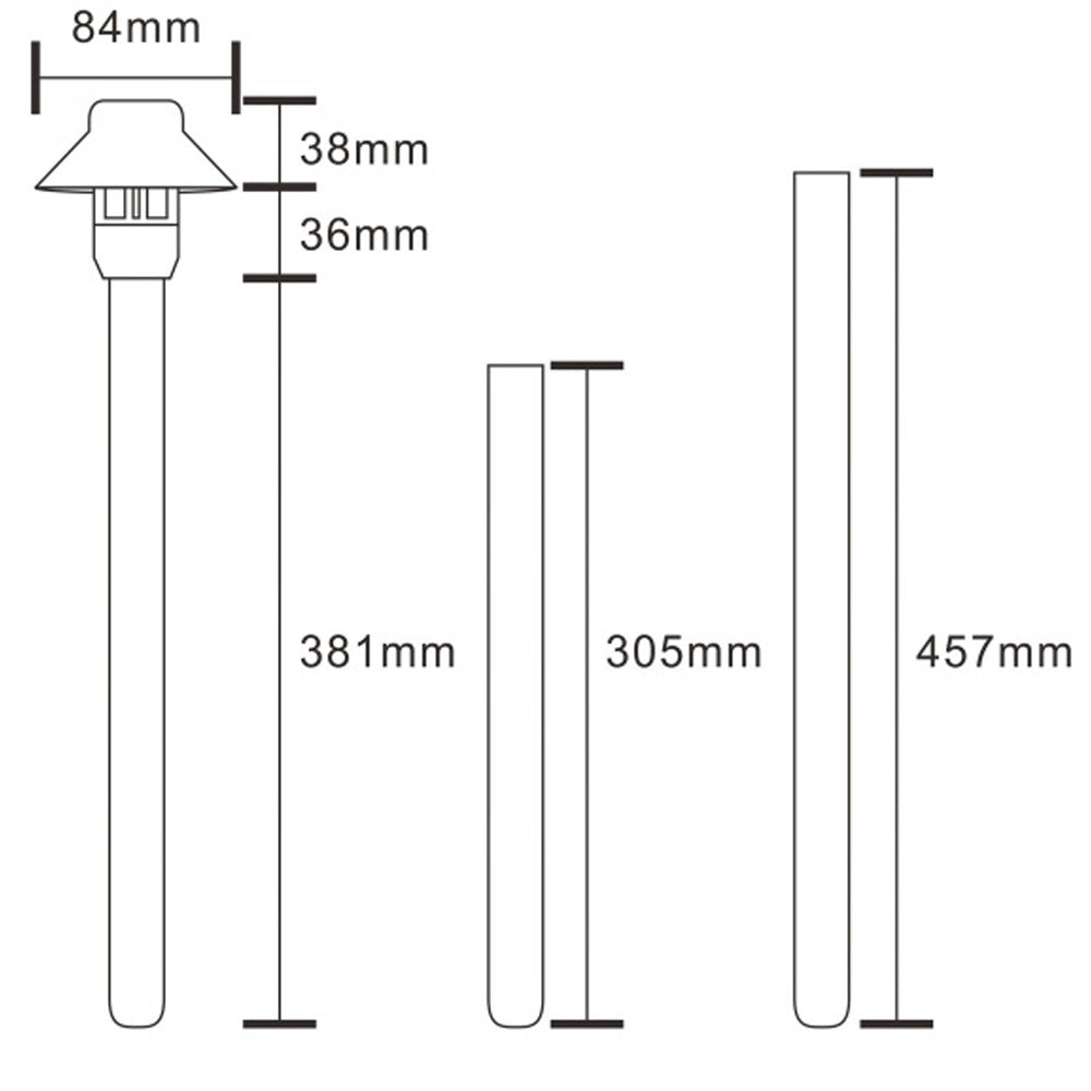 Pro Light Club Black Aluminium Small Shaded Path Light