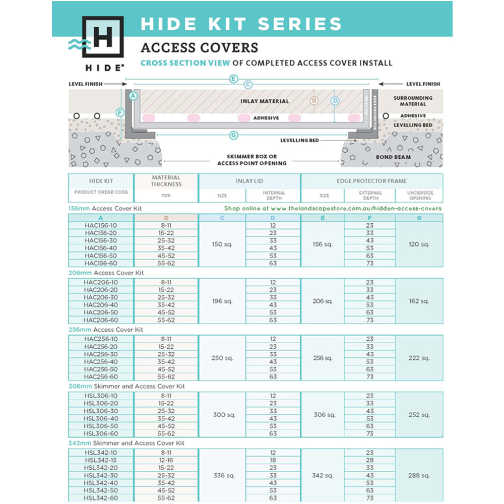 Hide Skimmer Lid & Access Cover - 306mm